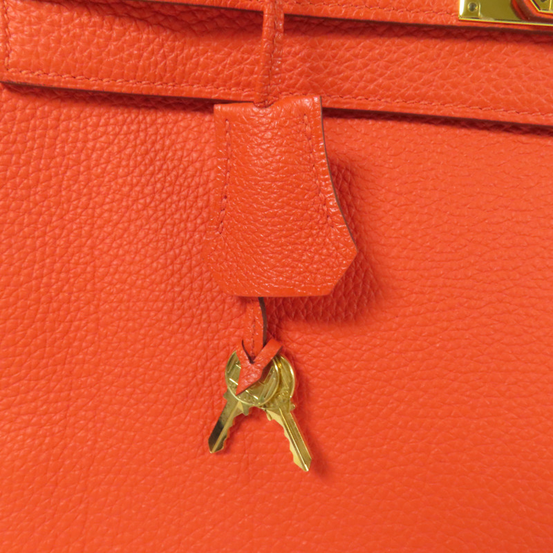 HERMES Togo皮革Kelly 35金扣手挽肩背兩用袋Capucine-8