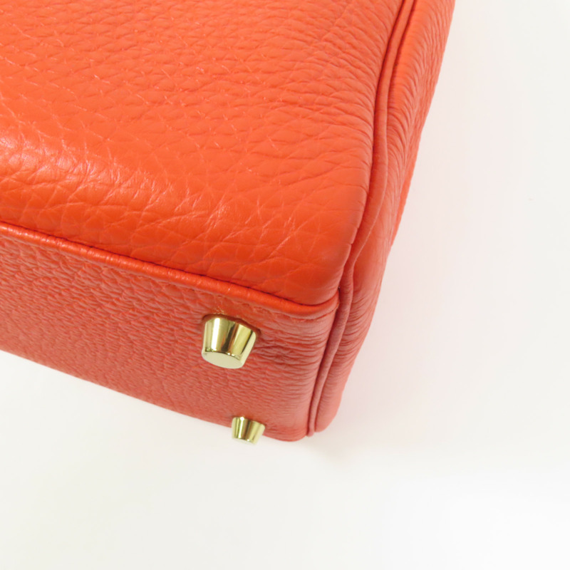 HERMES Togo皮革Kelly 35金扣手挽肩背兩用袋Capucine-13