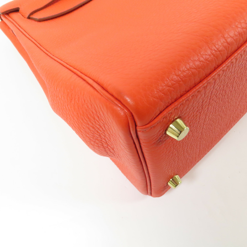 HERMES Togo皮革Kelly 35金扣手挽肩背兩用袋Capucine-14