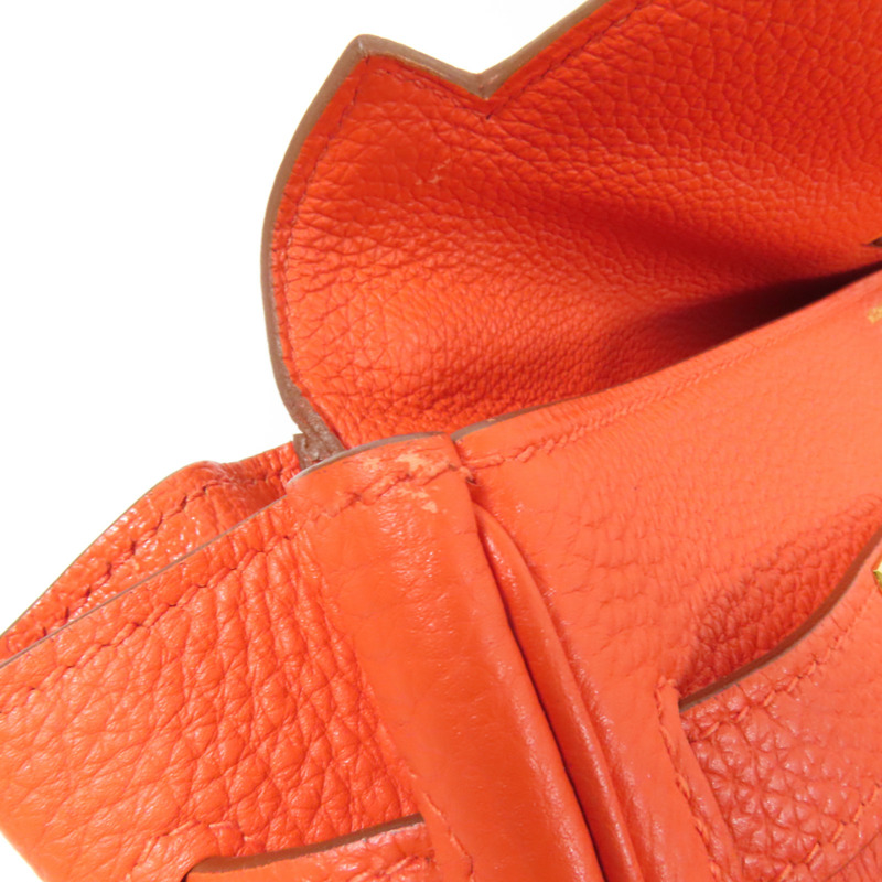 HERMES Togo皮革Kelly 35金扣手挽肩背兩用袋Capucine-18
