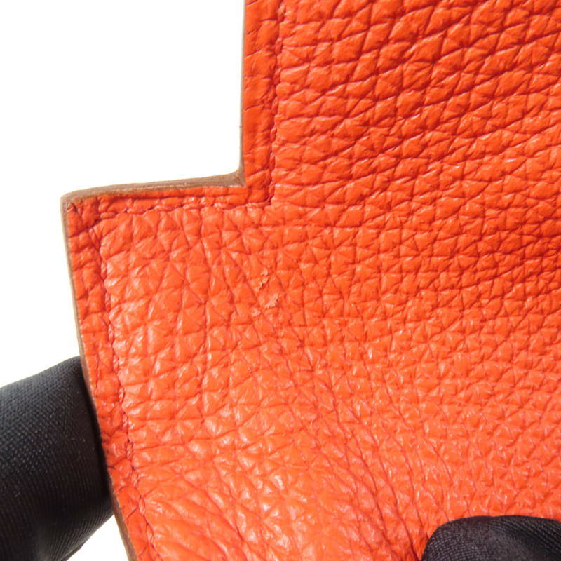 HERMES Togo皮革Kelly 35金扣手挽肩背兩用袋Capucine-19