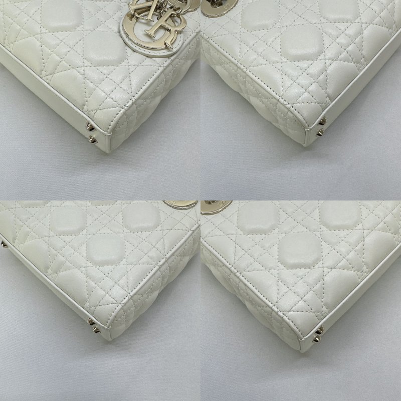 DIOR Lady Dior迷你白黛妃包-9