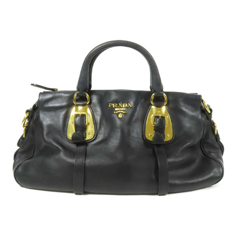 PRADA 牛皮皮革Bauletto金扣手挽袋