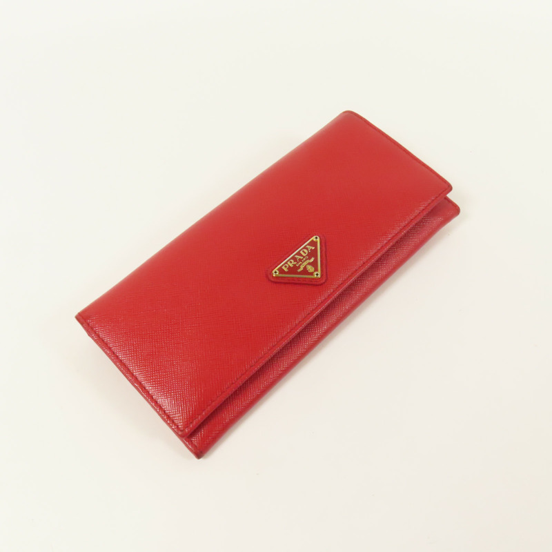 PRADA Saffiano皮革Long Wallet金扣長錢包-5