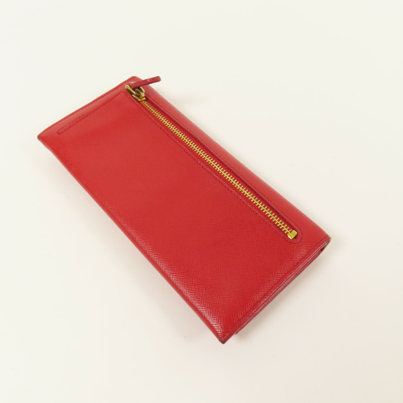 PRADA Saffiano皮革Long Wallet金扣長錢包-6