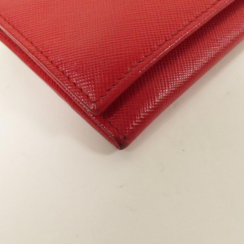 PRADA Saffiano皮革Long Wallet金扣長錢包-10