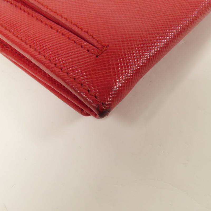 PRADA Saffiano皮革Long Wallet金扣長錢包-12
