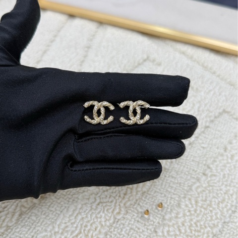 【近新閒置❤️】 Chanel 麻花雙C耳釘 金色