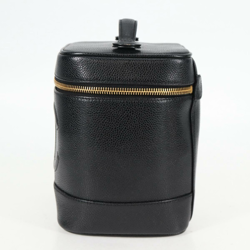 【日本直送】香奈兒 COCO Mark 化妝包 魚子醬色 黑色 金色 CC 正品 138562A-2