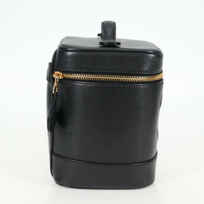 【日本直送】香奈兒 COCO Mark 化妝包 魚子醬色 黑色 金色 CC 正品 138562A-3