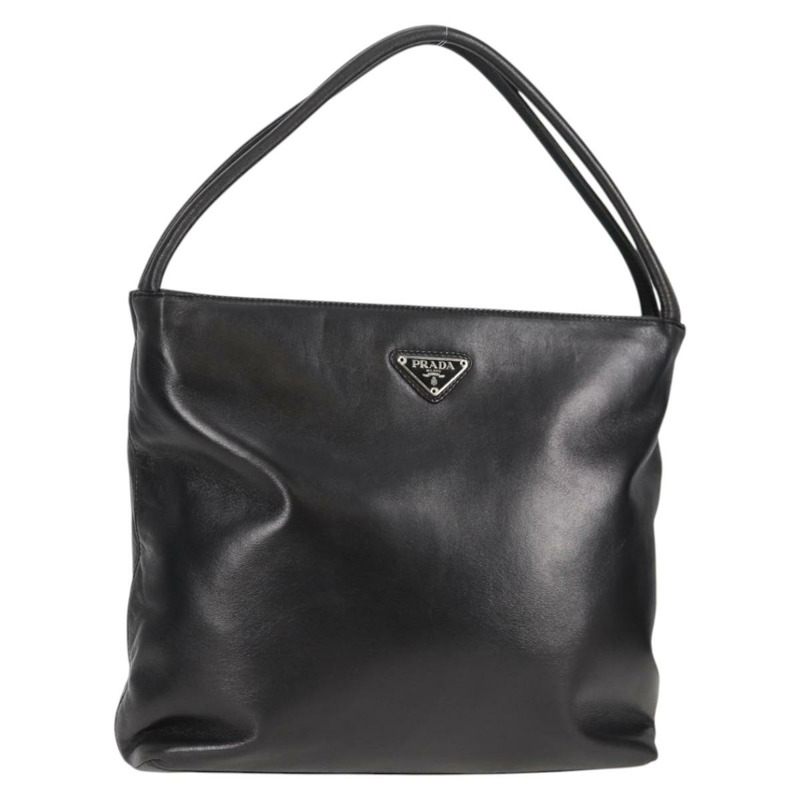【日本直送】PRADA 肩背包 皮革 黑色 銀色 正品 yk19244A-0