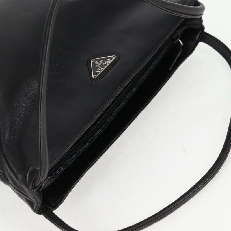 【日本直送】PRADA 肩背包 皮革 黑色 銀色 正品 yk19244A-5