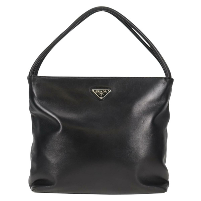 【日本直送】PRADA 肩背包 皮革 黑色 銀色 正品 yk19244A-12
