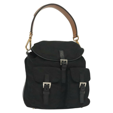 PRADA 單肩包 尼龍 黑色 銀色 正品 yk19273