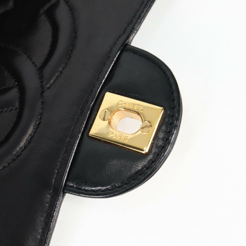 【日本直送】香奈兒 Matelasse 鏈條手提包 小羊皮 黑金 CC 正品 yk19239A-19
