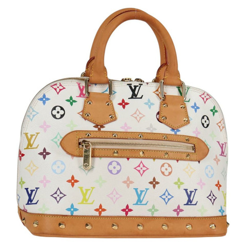 LOUIS VUITTON 字母多色 Alma 手提包 白色 M92647 LV 正品 yk19104A