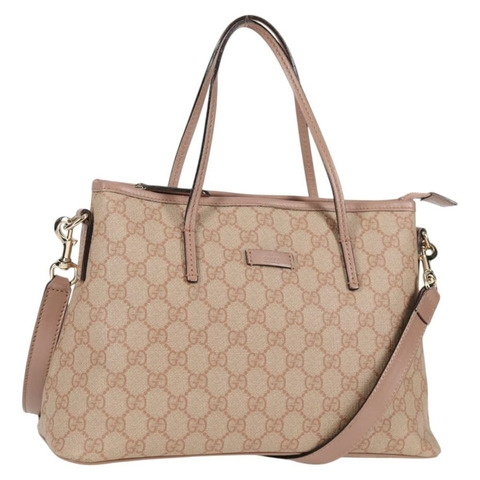 GUCCI GG Supreme 手提包 PVC 兩用款 粉紅金 353440 正品 ki5957