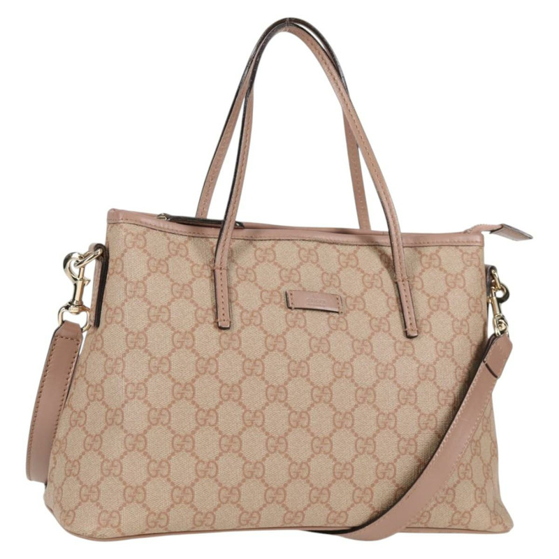 【日本直送】GUCCI GG Supreme 手提包 PVC 兩用款 粉紅金 353440 正品 ki5957-0