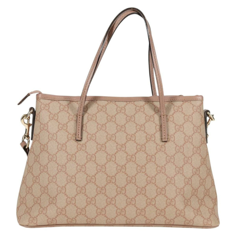 【日本直送】GUCCI GG Supreme 手提包 PVC 兩用款 粉紅金 353440 正品 ki5957-1