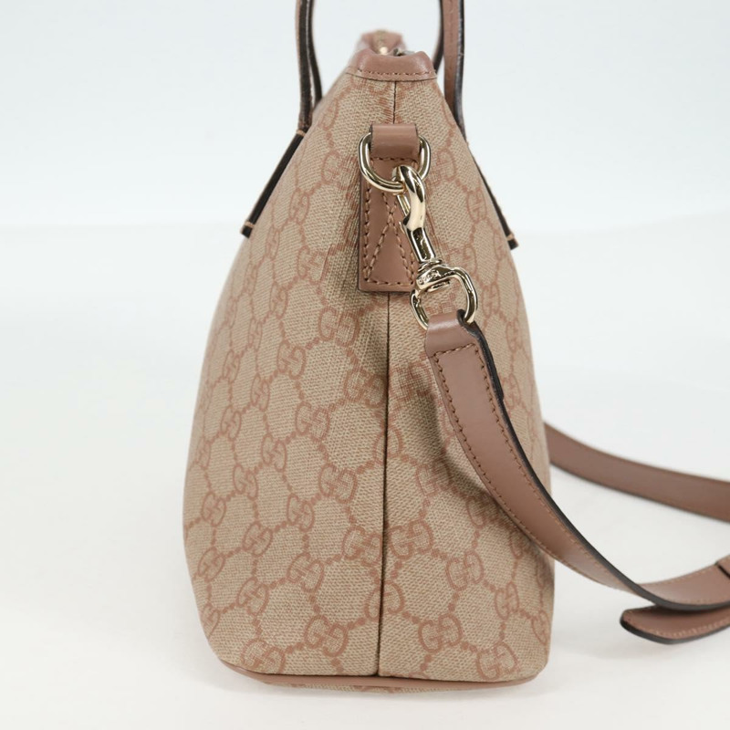 【日本直送】GUCCI GG Supreme 手提包 PVC 兩用款 粉紅金 353440 正品 ki5957-3