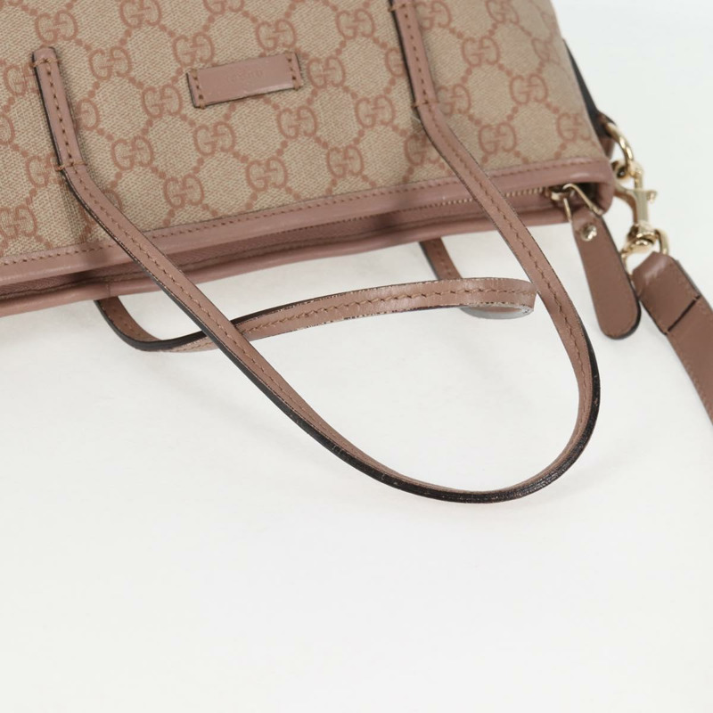 【日本直送】GUCCI GG Supreme 手提包 PVC 兩用款 粉紅金 353440 正品 ki5957-6