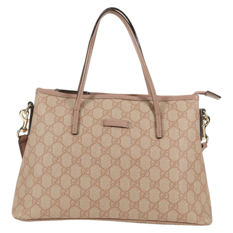 【日本直送】GUCCI GG Supreme 手提包 PVC 兩用款 粉紅金 353440 正品 ki5957-12