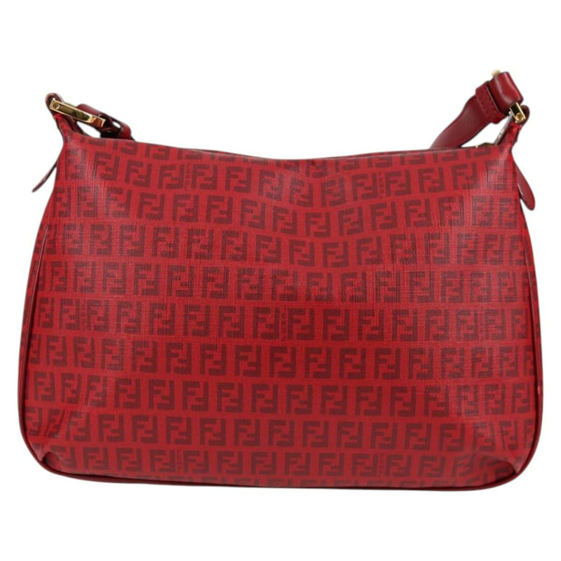 【日本直送】FENDI Zucchino 帆布單肩包 PVC 紅金 正品 129767V-1