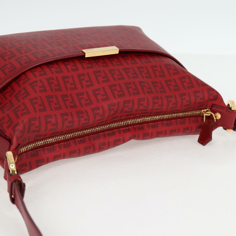 【日本直送】FENDI Zucchino 帆布單肩包 PVC 紅金 正品 129767V-5