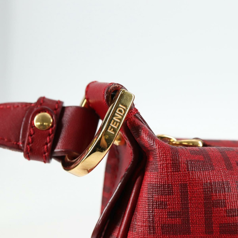 【日本直送】FENDI Zucchino 帆布單肩包 PVC 紅金 正品 129767V-8