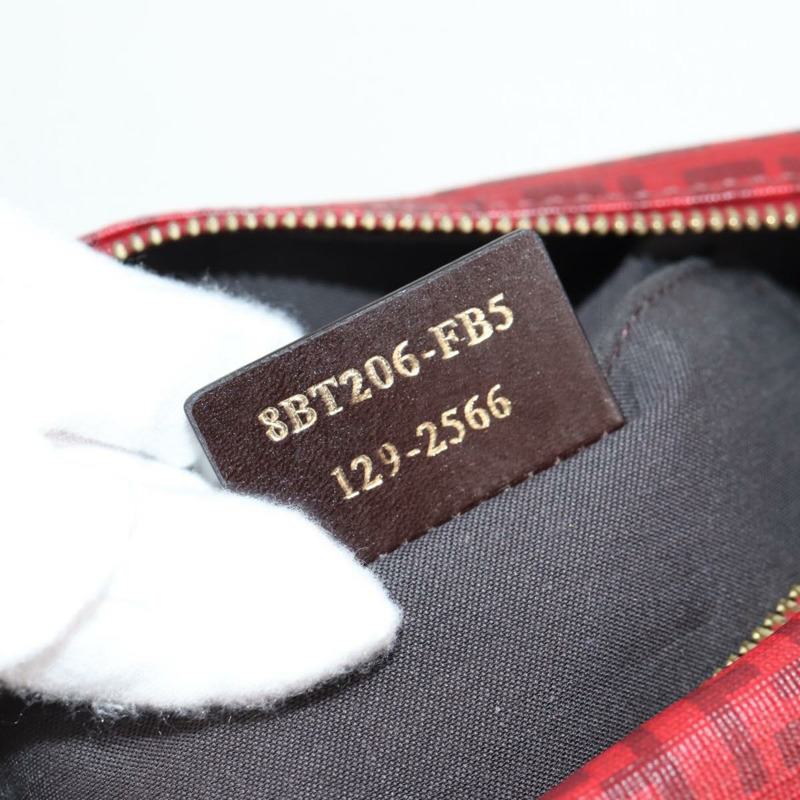 【日本直送】FENDI Zucchino 帆布單肩包 PVC 紅金 正品 129767V-10