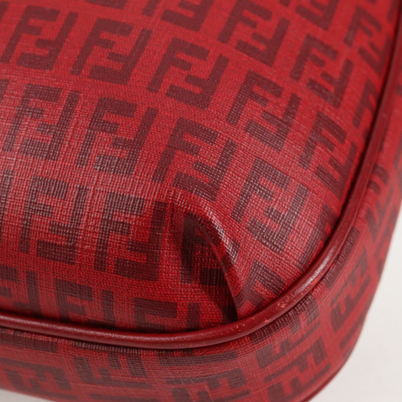 【日本直送】FENDI Zucchino 帆布單肩包 PVC 紅金 正品 129767V-15