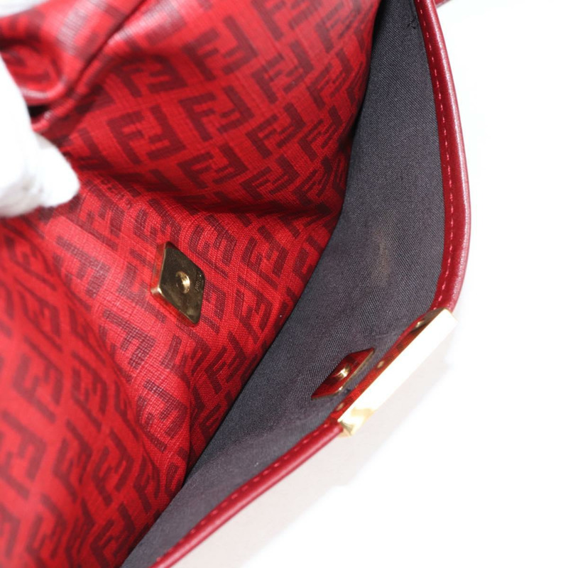 【日本直送】FENDI Zucchino 帆布單肩包 PVC 紅金 正品 129767V-18