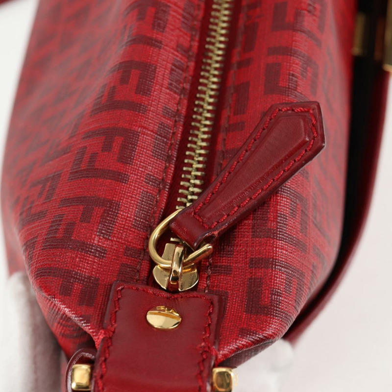 【日本直送】FENDI Zucchino 帆布單肩包 PVC 紅金 正品 129767V-19