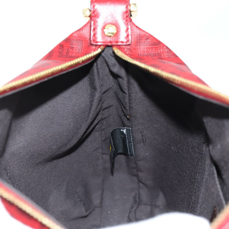 【日本直送】FENDI Zucchino 帆布單肩包 PVC 紅金 正品 129767V-21