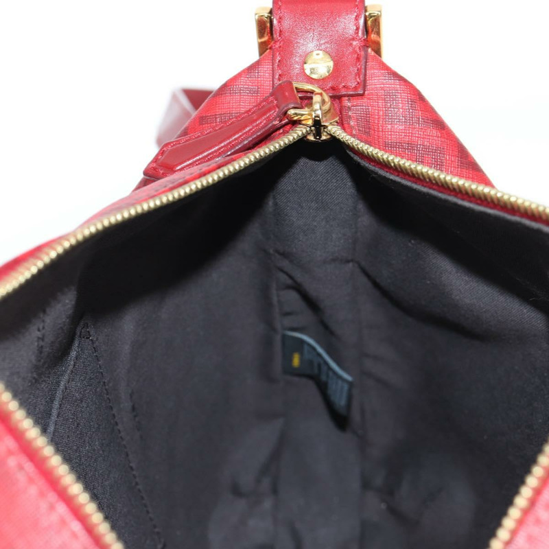 【日本直送】FENDI Zucchino 帆布單肩包 PVC 紅金 正品 129767V-22