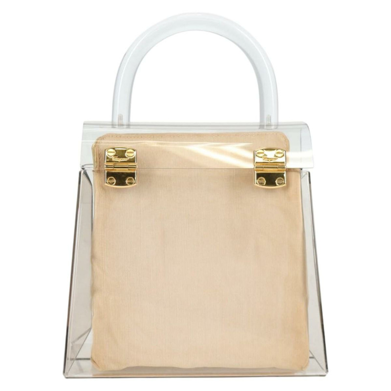 【日本直送】Salvatore Ferragamo 手提包 塑膠 透明 金色 正品 138346A-1