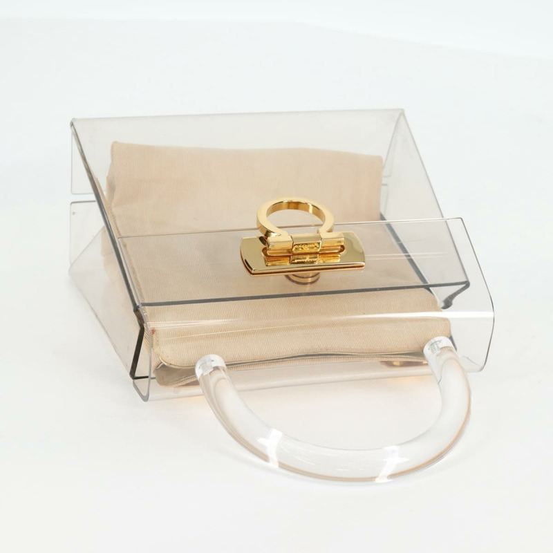 【日本直送】Salvatore Ferragamo 手提包 塑膠 透明 金色 正品 138346A-5