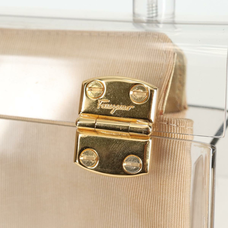 【日本直送】Salvatore Ferragamo 手提包 塑膠 透明 金色 正品 138346A-8