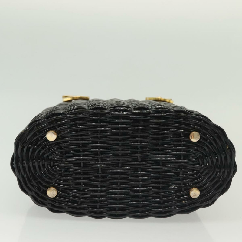 【日本直送】Salvatore Ferragamo Gancini 手提包 藤條 黑金 正品 138876A-4