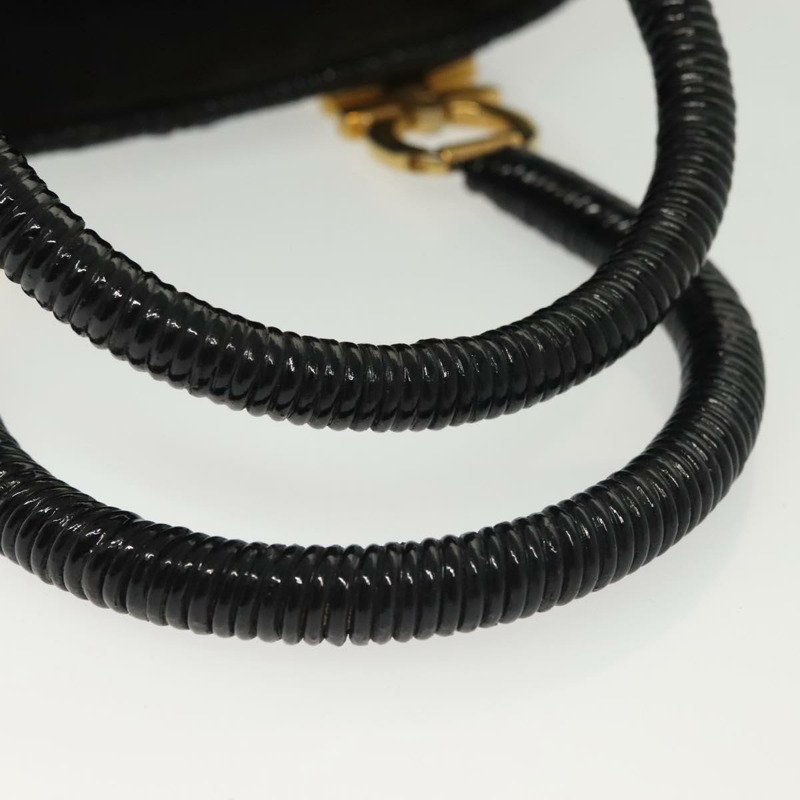 【日本直送】Salvatore Ferragamo Gancini 手提包 藤條 黑金 正品 138876A-6