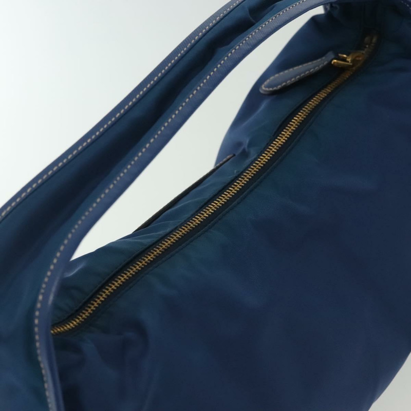 【日本直送】PRADA 手提包 尼龍 2way 藍色 金色 正品 138847-5