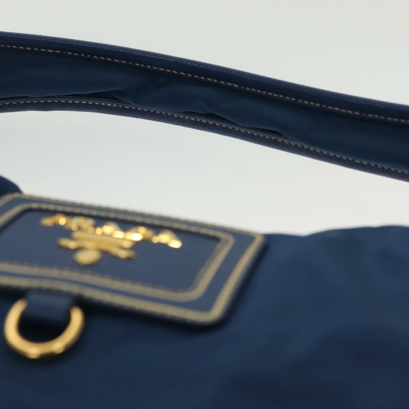 【日本直送】PRADA 手提包 尼龍 2way 藍色 金色 正品 138847-13