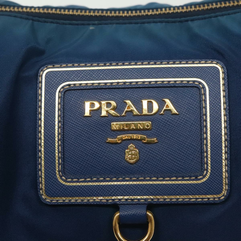 【日本直送】PRADA 手提包 尼龍 2way 藍色 金色 正品 138847-18