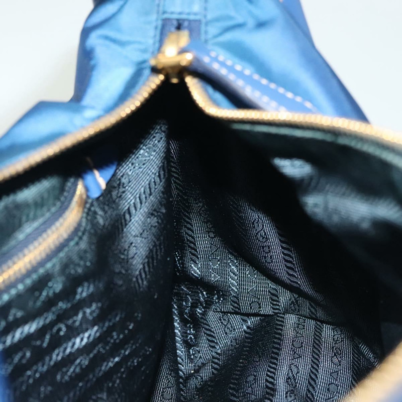 【日本直送】PRADA 手提包 尼龍 2way 藍色 金色 正品 138847-21