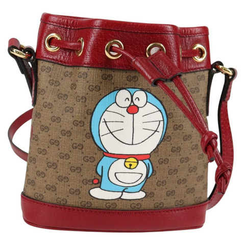 GUCCI Micro GG Supreme 哆啦 A 夢合作款包款 PVC 米色 647801 正品 138992A