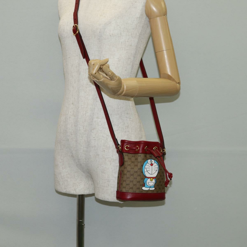 【日本直送】GUCCI Micro GG Supreme Doraemon 聯名手提包 PVC 米色 647801 正品 138992A-21
