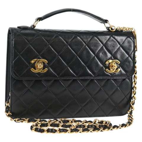 CHANEL Matelasse 雙轉鎖 Coco 鏈條包 小羊皮 CC 正品 138976SA