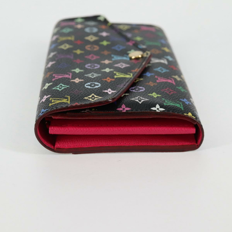 【日本直送】LOUIS VUITTON 多色 Portefeiulle Sarah 皮夾 黑色 M60668 LV 授權 138922V-2
