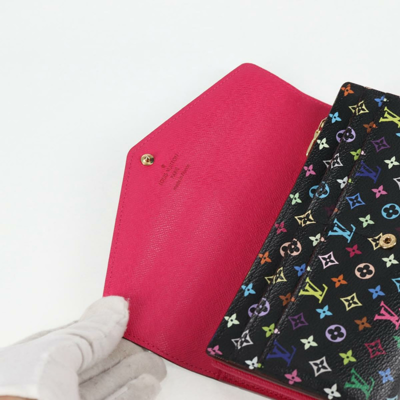 【日本直送】LOUIS VUITTON 多色 Portefeiulle Sarah 皮夾 黑色 M60668 LV 授權 138922V-6
