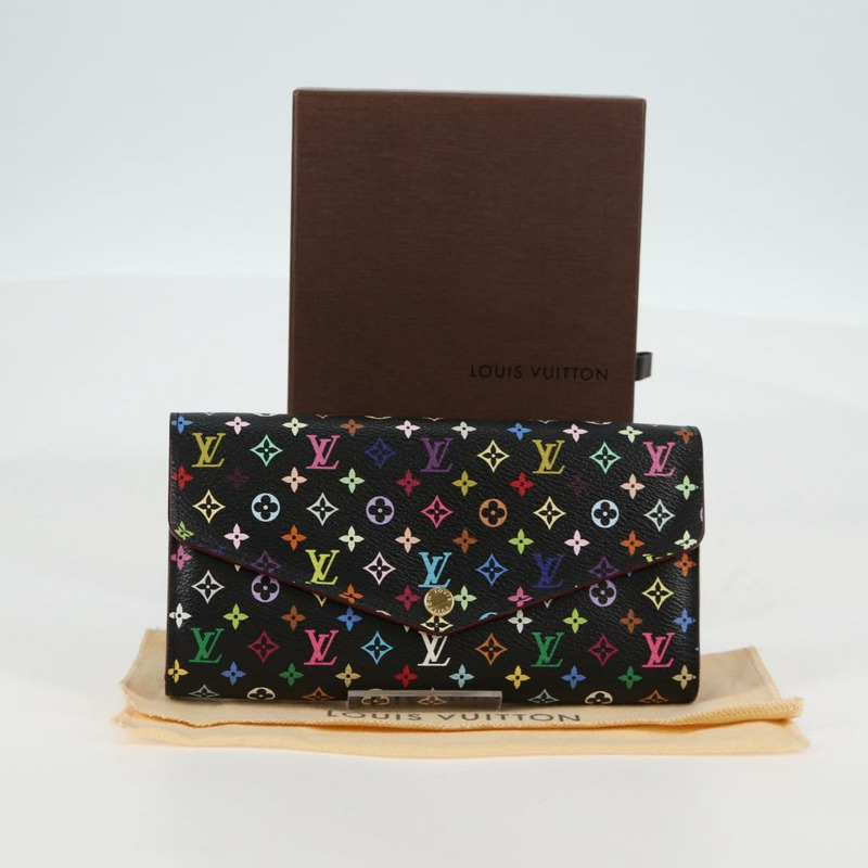 【日本直送】LOUIS VUITTON 多色 Portefeiulle Sarah 皮夾 黑色 M60668 LV 授權 138922V-11